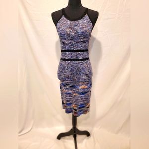 Parker Bodycon sleeveless midi Dress, Blue, Medium